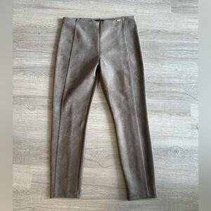 Ivanka Trump Brown Faux Suede Paneled Dress Pants Size L